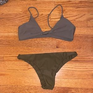 MIKOH swimwear, size small, dark green/grey